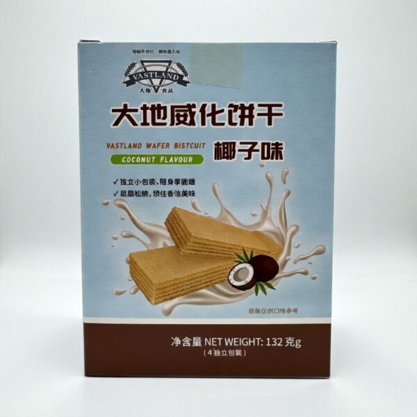 大地食品 彩盒庄椰子味威化