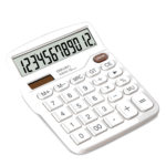 Deli TE837C 桌面計算器(白色/12位)