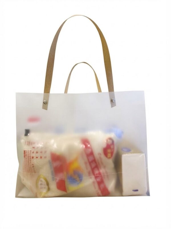 40 份禮品袋｜透明 PVC 手提袋配米・油・罐頭・紙巾