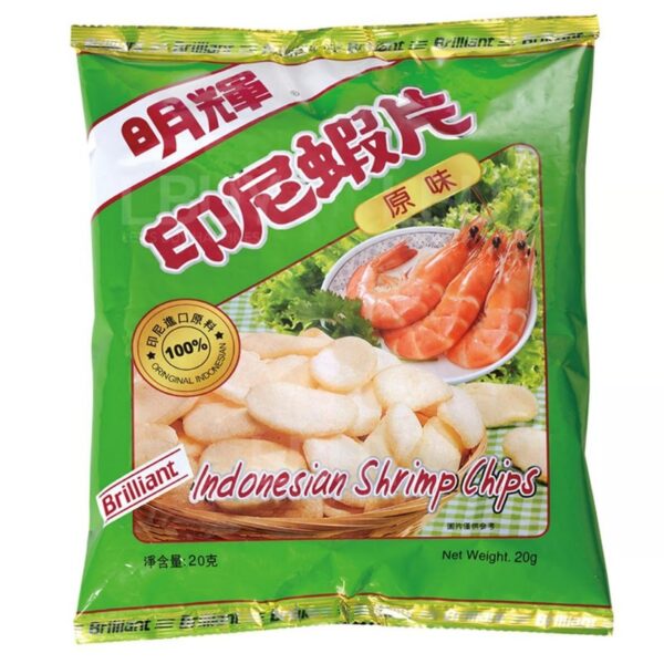 明輝 印尼原味蝦片 20克 綠色包裝
