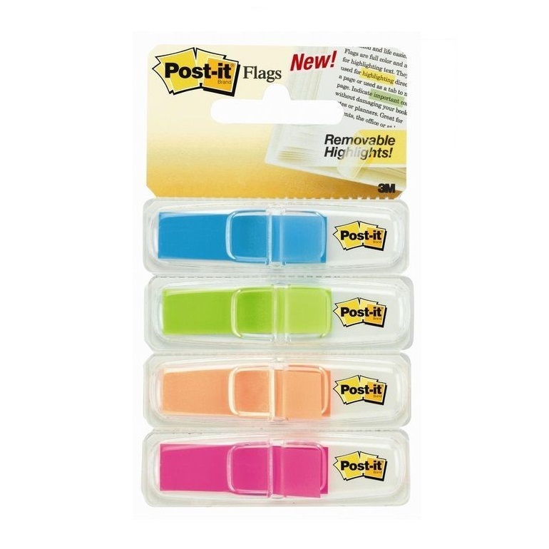 i348p-8940e9a0-1 3M Post-it 旗仔 螢光四色 #683-4ABX - Image 1