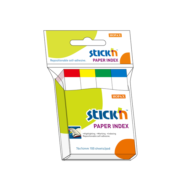 i348p-f859b56f-1 Hopax Stick'n 4色旗仔 Memo (76 x14mm) #21615|億高公司 EAT-GO