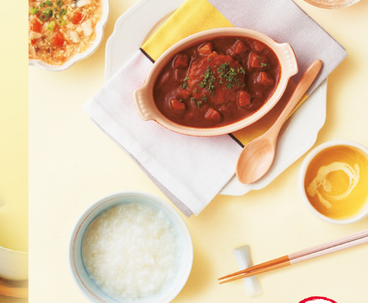 軟餐配白飯的用餐情境