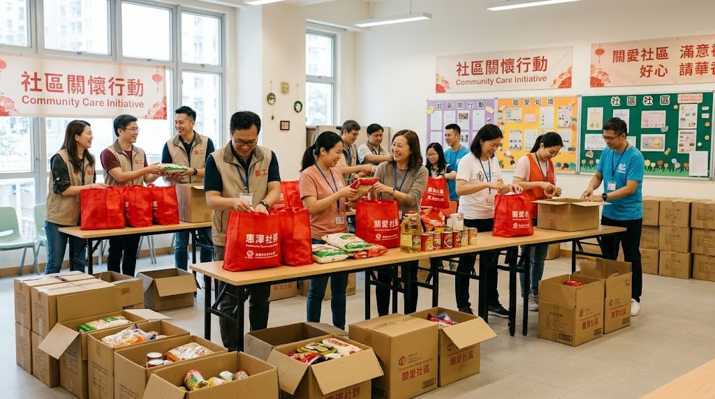 NGO 社區關懷行動義工包裝福袋物資｜香港機構福袋採購指南｜億高 EAT-GO